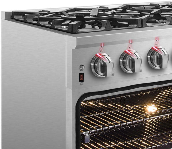Forno - Massimo 36-Inch Dual Fuel Range in Stainless Steel - FFSGS6125-36 Forno - Massimo 36-Inch Dual Fuel Range in Stainless Steel - FFSGS6125-36