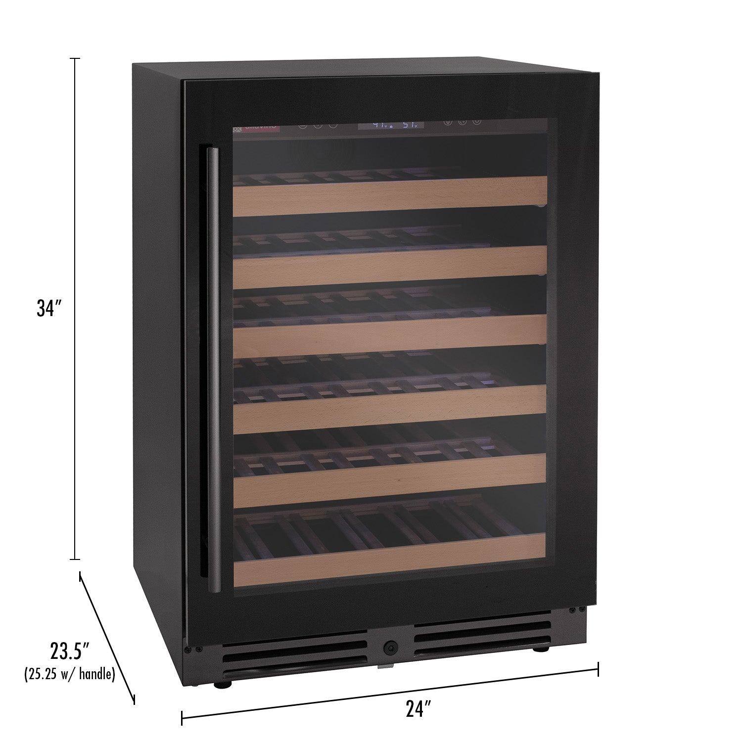 Allavino - Reserva Series 50 Bottle Single Zone Built-in Luxury Wine Refrigerator with Black Glass Door Allavino - Reserva Series 50 Bottle Single Zone Built-in Luxury Wine Refrigerator with Black Glass Door