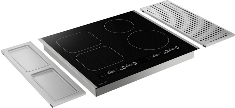 Sharp - 24 in. Induction Cooktop with Side Accessories - SCH2443GB Sharp - 24 in. Induction Cooktop with Side Accessories - SCH2443GB