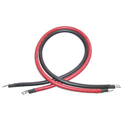 Aims Power - Inverter & Battery Cable 1/0 AWG 12FT Set Black/Red Lugged