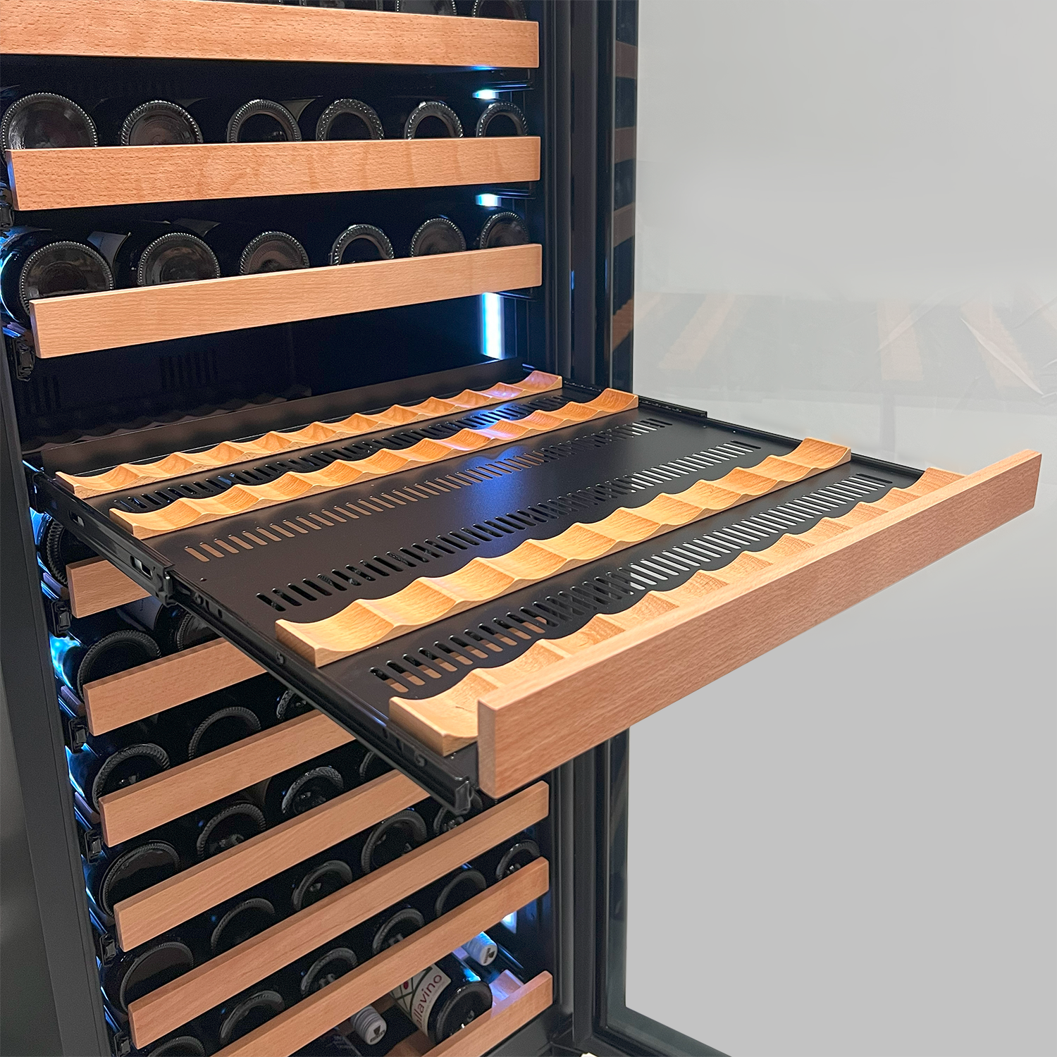 Allavino - Reserva Series 308 Bottle 71" Tall Four Zone Black Glass Side-by-Side Wine Refrigerator - BF 2X-VSW15471D-2BG Allavino - Reserva Series 308 Bottle 71" Tall Four Zone Black Glass Side-by-Side Wine Refrigerator - BF 2X-VSW15471D-2BG