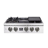FORNO - Spezia 30-Inch Gas Rangetop, 5 Burners, Wok Ring and Grill/Griddle in Stainless Steel FORNO - Spezia 30-Inch Gas Rangetop, 5 Burners, Wok Ring and Grill/Griddle in Stainless Steel