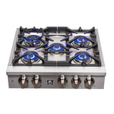 FORNO - Spezia 30-Inch Gas Rangetop, 5 Burners, Wok Ring and Grill/Griddle in Stainless Steel FORNO - Spezia 30-Inch Gas Rangetop, 5 Burners, Wok Ring and Grill/Griddle in Stainless Steel