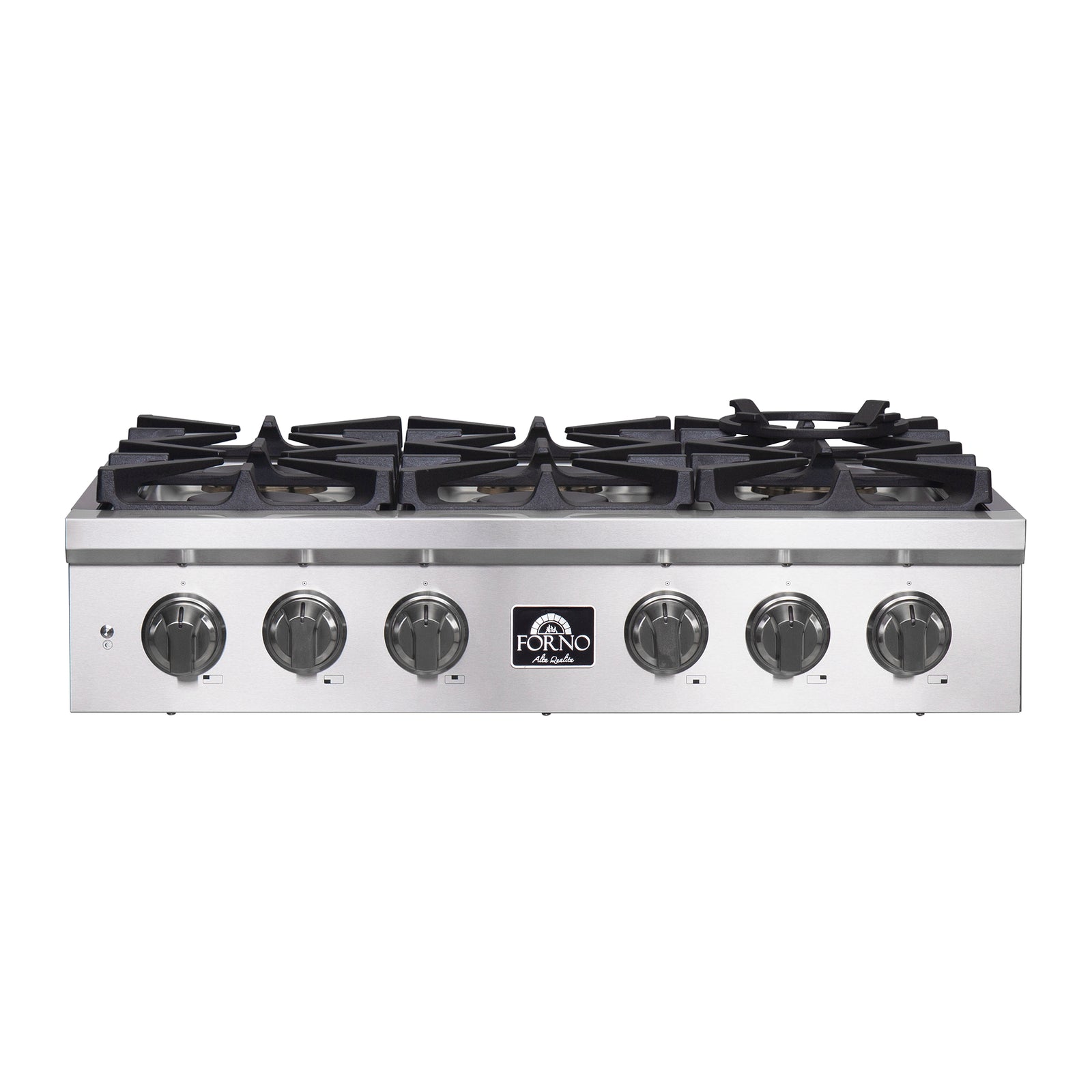 FORNO - Spezia 36-Inch Gas Rangetop, 6 Burners. Wok Ring and Grill/Griddle in Stainless Steel | FCTGS5751-36 FORNO - Spezia 36-Inch Gas Rangetop, 6 Burners. Wok Ring and Grill/Griddle in Stainless Steel | FCTGS5751-36