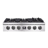 FORNO - Spezia 36-Inch Gas Rangetop, 6 Burners. Wok Ring and Grill/Griddle in Stainless Steel | FCTGS5751-36 FORNO - Spezia 36-Inch Gas Rangetop, 6 Burners. Wok Ring and Grill/Griddle in Stainless Steel | FCTGS5751-36