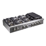 FORNO - Spezia 48-Inch Gas Rangetop, 8 Burners, Wok Ring and Grill/Griddle in Stainless Steel FORNO - Spezia 48-Inch Gas Rangetop, 8 Burners, Wok Ring and Grill/Griddle in Stainless Steel