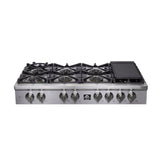 FORNO - Spezia 48-Inch Gas Rangetop, 8 Burners, Wok Ring and Grill/Griddle in Stainless Steel FORNO - Spezia 48-Inch Gas Rangetop, 8 Burners, Wok Ring and Grill/Griddle in Stainless Steel