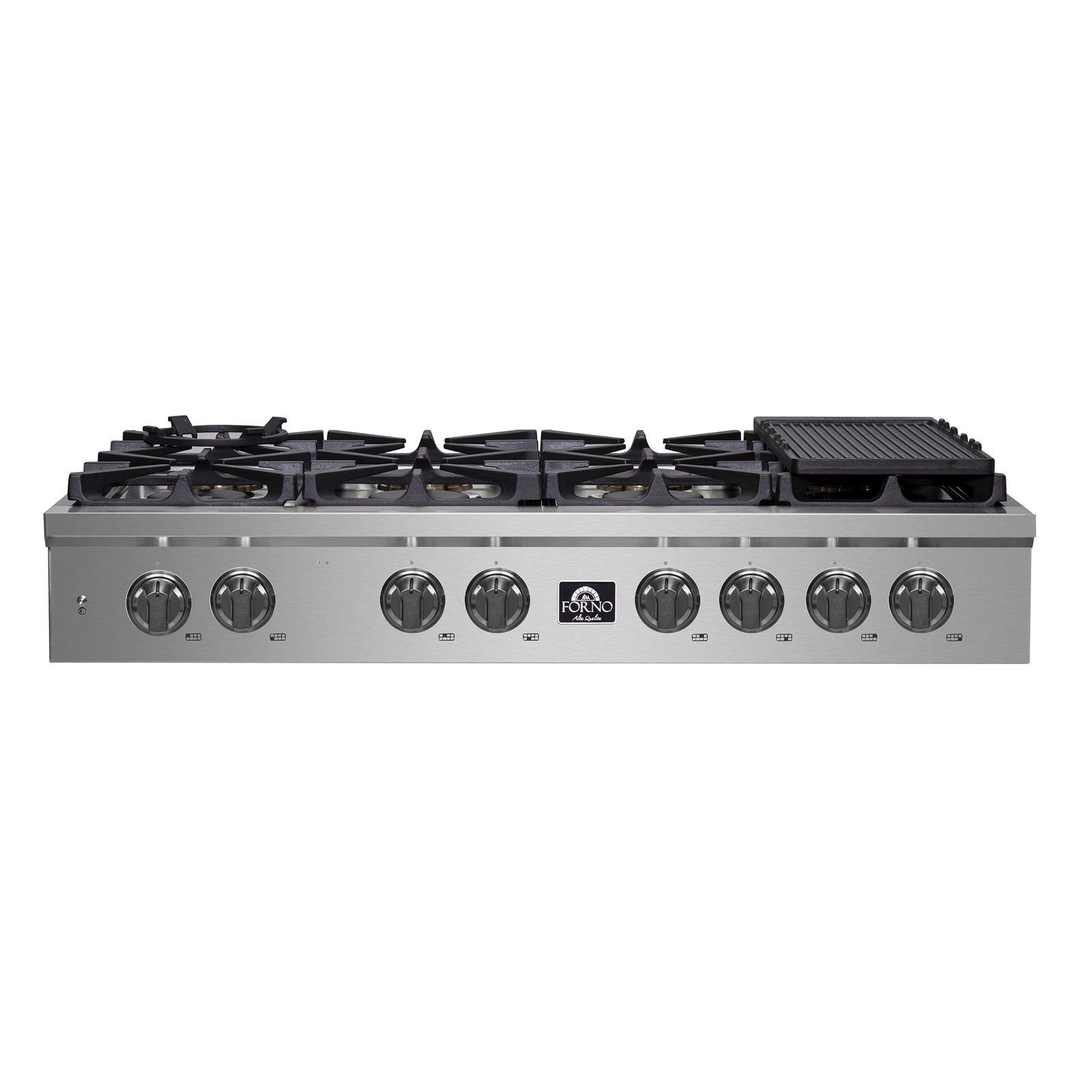 FORNO - Spezia 48-Inch Gas Rangetop, 8 Burners, Wok Ring and Grill/Griddle in Stainless Steel FORNO - Spezia 48-Inch Gas Rangetop, 8 Burners, Wok Ring and Grill/Griddle in Stainless Steel