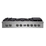 FORNO - Spezia 48-Inch Gas Rangetop, 8 Burners, Wok Ring and Grill/Griddle in Stainless Steel FORNO - Spezia 48-Inch Gas Rangetop, 8 Burners, Wok Ring and Grill/Griddle in Stainless Steel