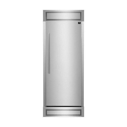 FORNO - 32" Maderno Left Swing Convertible Refrigerator/Freezer Built-In with Decorative Grill Trim, 13.6 cu.ft. Stainless Steel