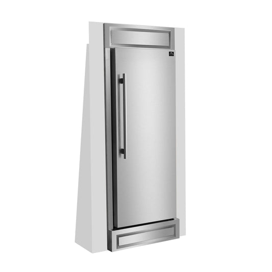 FORNO - 32" Maderno Left Swing Convertible Refrigerator/Freezer Built-In with Decorative Grill Trim, 13.6 cu.ft. Stainless Steel