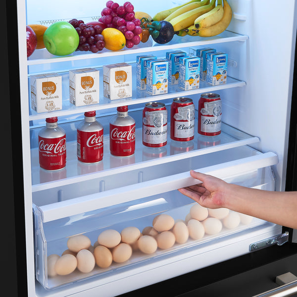 Forno - 31" Milano Espresso Bottom Freezer Right Swing Door Refrigerator in Black, 17.2 cu. ft. Additionnal Antique Brass Handles Included - FFFFD1785-31BLK Forno - 31" Milano Espresso Bottom Freezer Right Swing Door Refrigerator in Black, 17.2 cu. ft. Additionnal Antique Brass Handles Included - FFFFD1785-31BLK