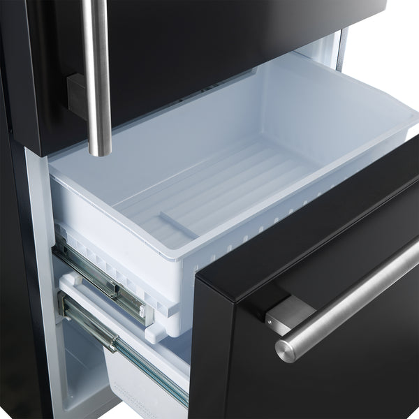 Forno - 31" Milano Espresso Bottom Freezer Right Swing Door Refrigerator in Black, 17.2 cu. ft. Additionnal Antique Brass Handles Included - FFFFD1785-31BLK Forno - 31" Milano Espresso Bottom Freezer Right Swing Door Refrigerator in Black, 17.2 cu. ft. Additionnal Antique Brass Handles Included - FFFFD1785-31BLK
