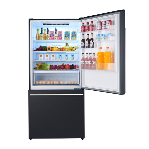 Forno - 31" Milano Espresso Bottom Freezer Right Swing Door Refrigerator in Black, 17.2 cu. ft. Additionnal Antique Brass Handles Included - FFFFD1785-31BLK Forno - 31" Milano Espresso Bottom Freezer Right Swing Door Refrigerator in Black, 17.2 cu. ft. Additionnal Antique Brass Handles Included - FFFFD1785-31BLK