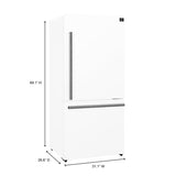 Forno - 31" Milano Espresso Bottom Freezer Right Swing Door Refrigerator in White, 17.2 cu. ft. Additionnal Antique Brass Handles Included - FFFFD1785-31WHT Forno - 31" Milano Espresso Bottom Freezer Right Swing Door Refrigerator in White, 17.2 cu. ft. Additionnal Antique Brass Handles Included - FFFFD1785-31WHT