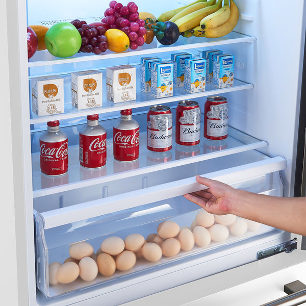 Forno - 31" Milano Espresso Bottom Freezer Right Swing Door Refrigerator in White, 17.2 cu. ft. Additionnal Antique Brass Handles Included - FFFFD1785-31WHT Forno - 31" Milano Espresso Bottom Freezer Right Swing Door Refrigerator in White, 17.2 cu. ft. Additionnal Antique Brass Handles Included - FFFFD1785-31WHT