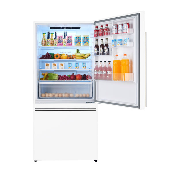 Forno - 31" Milano Espresso Bottom Freezer Right Swing Door Refrigerator in White, 17.2 cu. ft. Additionnal Antique Brass Handles Included - FFFFD1785-31WHT Forno - 31" Milano Espresso Bottom Freezer Right Swing Door Refrigerator in White, 17.2 cu. ft. Additionnal Antique Brass Handles Included - FFFFD1785-31WHT