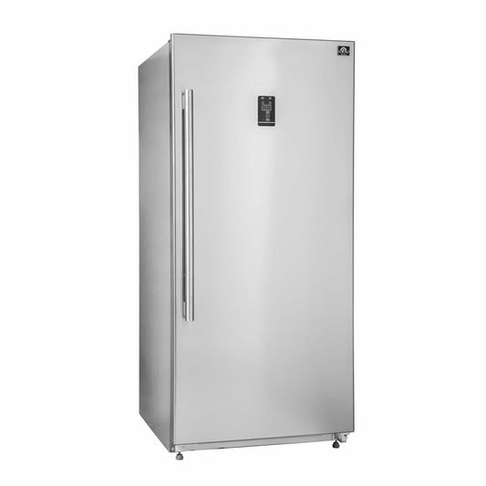 FORNO - 28-Inch Rizzuto 13.8 cu.ft. Pro-Style Dual Combination Refrigerator & Freezer with 4-Inch Grill Trim Kit in Stainless Steel