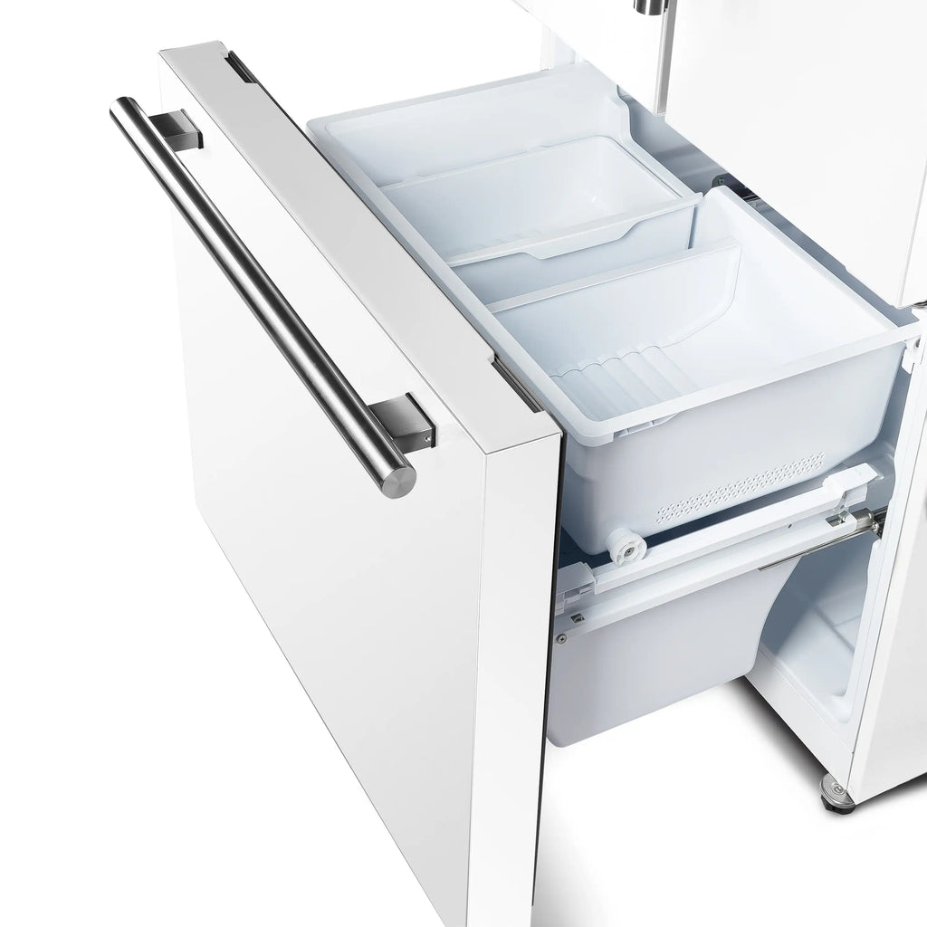 FORNO - 30 in. Espresso Gallipoli French Door White Refrigerator, 17.5 cu. ft. Capacity with Ice Maker FORNO - 30 in. Espresso Gallipoli French Door White Refrigerator, 17.5 cu. ft. Capacity with Ice Maker