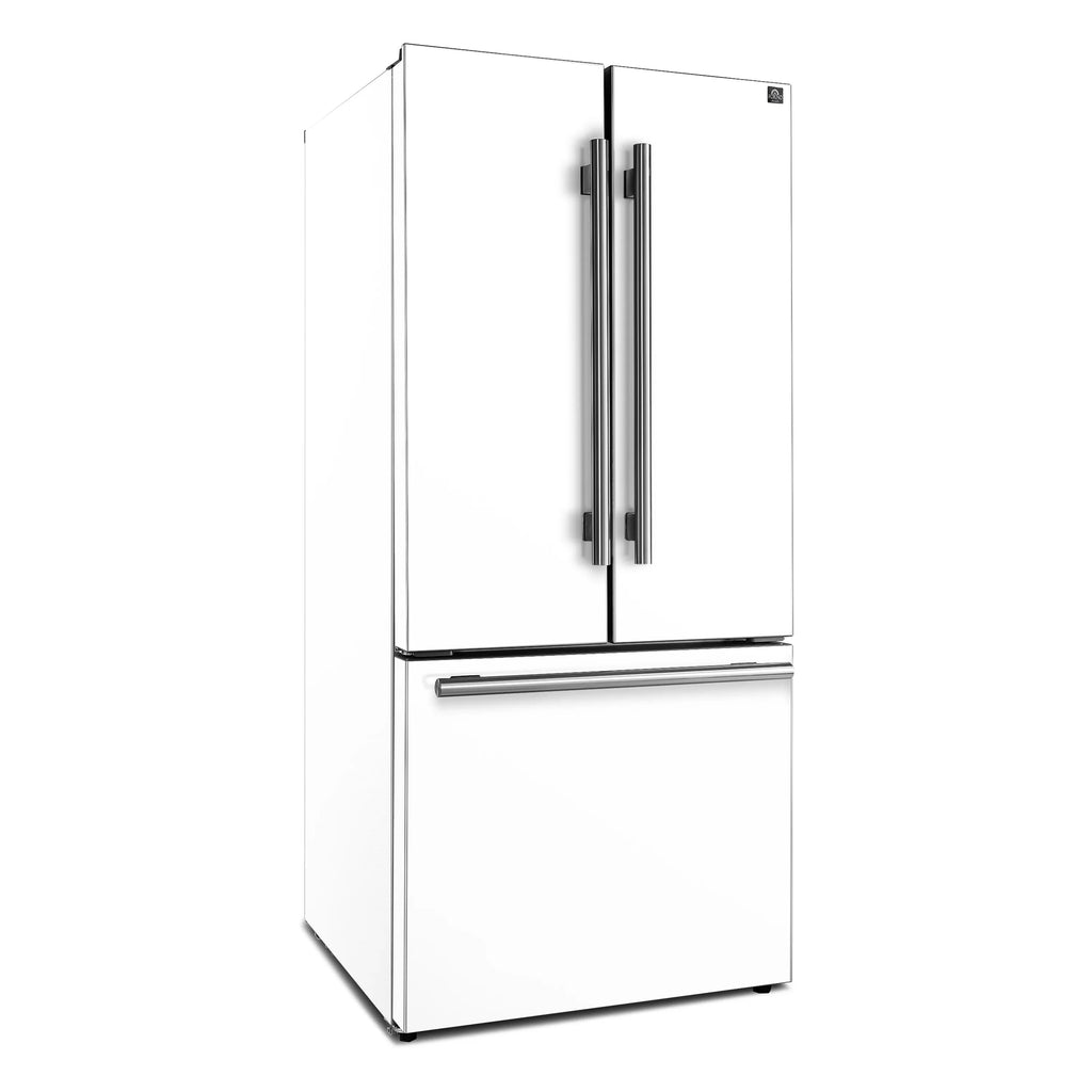 FORNO - 30 in. Espresso Gallipoli French Door White Refrigerator, 17.5 cu. ft. Capacity with Ice Maker FORNO - 30 in. Espresso Gallipoli French Door White Refrigerator, 17.5 cu. ft. Capacity with Ice Maker