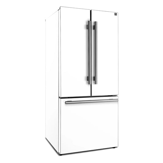 FORNO - 30 in. Espresso Gallipoli French Door White Refrigerator, 17.5 cu. ft. Capacity with Ice Maker