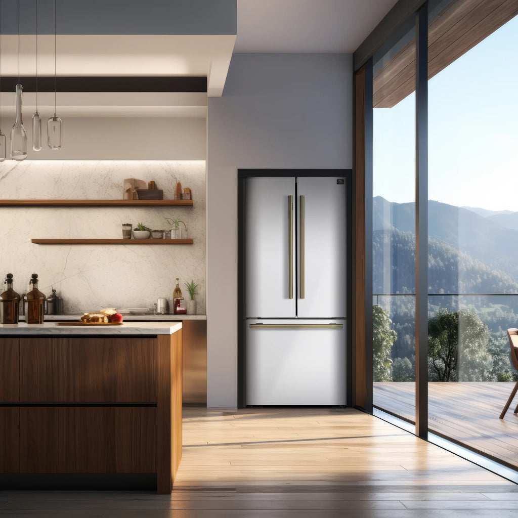 FORNO - 30 in. Espresso Gallipoli French Door White Refrigerator, 17.5 cu. ft. Capacity with Ice Maker FORNO - 30 in. Espresso Gallipoli French Door White Refrigerator, 17.5 cu. ft. Capacity with Ice Maker