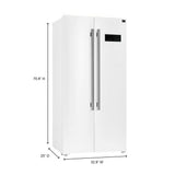 FORNO -  Salerno Espresso 33-inch Side-by-Side 15.6 Cu.Ft. White Refrigerator Additional Stainless steel Handles Included FORNO -  Salerno Espresso 33-inch Side-by-Side 15.6 Cu.Ft. White Refrigerator Additional Stainless steel Handles Included