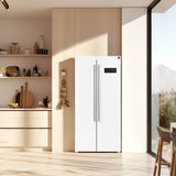 FORNO -  Salerno Espresso 33-inch Side-by-Side 15.6 Cu.Ft. White Refrigerator Additional Stainless steel Handles Included FORNO -  Salerno Espresso 33-inch Side-by-Side 15.6 Cu.Ft. White Refrigerator Additional Stainless steel Handles Included