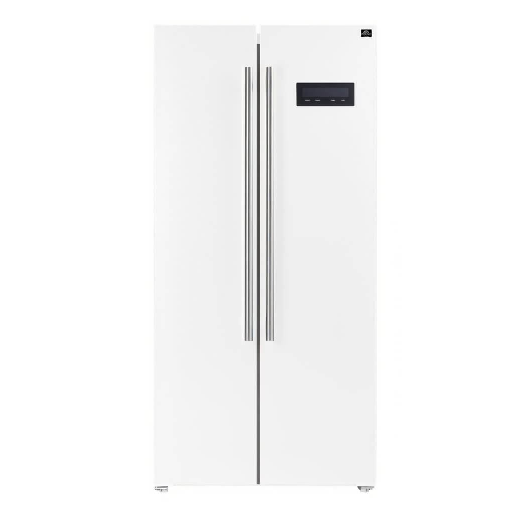 FORNO -  Salerno Espresso 33-inch Side-by-Side 15.6 Cu.Ft. White Refrigerator Additional Stainless steel Handles Included FORNO -  Salerno Espresso 33-inch Side-by-Side 15.6 Cu.Ft. White Refrigerator Additional Stainless steel Handles Included