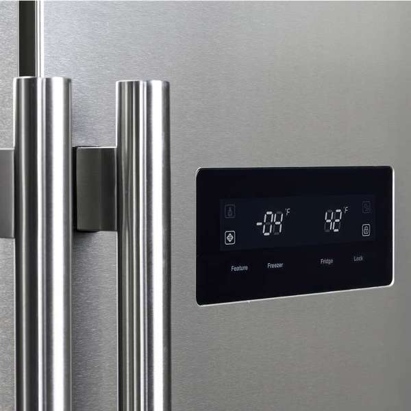 FORNO - Forno Salerno 33" Built-in Stainless Steel Refrigerator 15.6 cu. ft - With Modern Decorative Grill - 37" Wide | FFRBI1805-37MG FORNO - Forno Salerno 33" Built-in Stainless Steel Refrigerator 15.6 cu. ft - With Modern Decorative Grill - 37" Wide | FFRBI1805-37MG