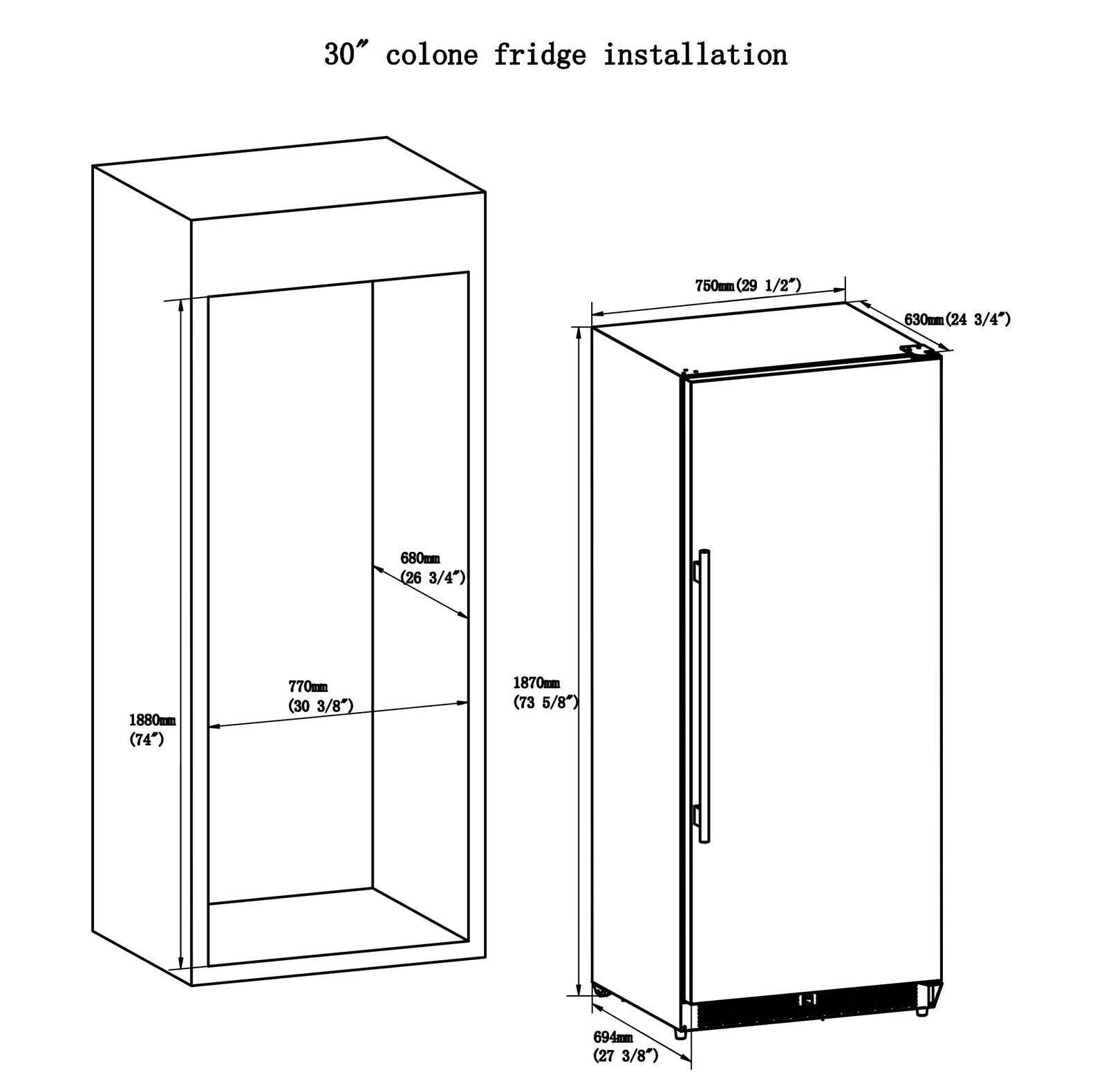 FORNO - 30-Inch Cologne 14.6 cu.ft. Freestanding Refrigerator in Stainless Steel FORNO - 30-Inch Cologne 14.6 cu.ft. Freestanding Refrigerator in Stainless Steel