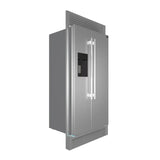 FORNO - 36-Inch Built-In Side by Side French Door Refrigerator with Decorative Grill in Stainless Steel FORNO - 36-Inch Built-In Side by Side French Door Refrigerator with Decorative Grill in Stainless Steel