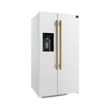 Forno - Salerno 36" Side by Side  20 Cu.Ft Stainless Steel Refrigerator with Ice Maker WHITE - FFRBI1844-36WHT Forno - Salerno 36" Side by Side  20 Cu.Ft Stainless Steel Refrigerator with Ice Maker WHITE - FFRBI1844-36WHT