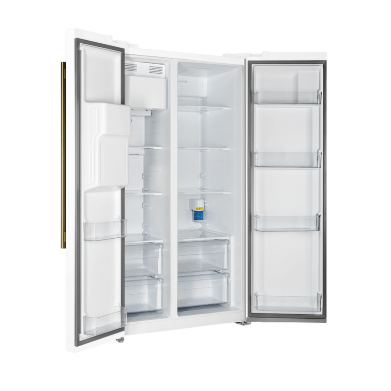Forno - Salerno 36" Side by Side 20 Cu.Ft Stainless Steel Refrigerator with Ice Maker WHITE - FFRBI1844-36WHT Forno - Salerno 36" Side by Side 20 Cu.Ft Stainless Steel Refrigerator with Ice Maker WHITE - FFRBI1844-36WHT