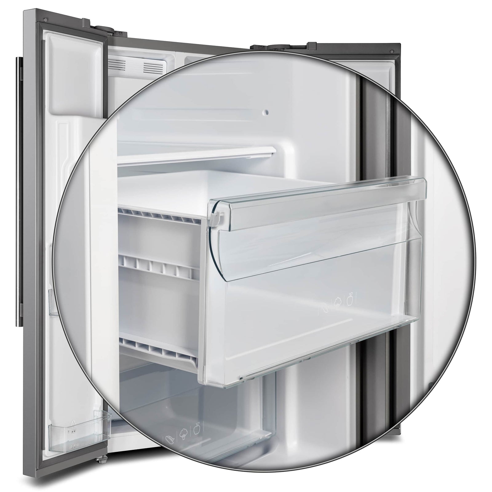 FORNO - 36-Inch Built-In Side by Side French Door Refrigerator with Decorative Grill in Stainless Steel FORNO - 36-Inch Built-In Side by Side French Door Refrigerator with Decorative Grill in Stainless Steel