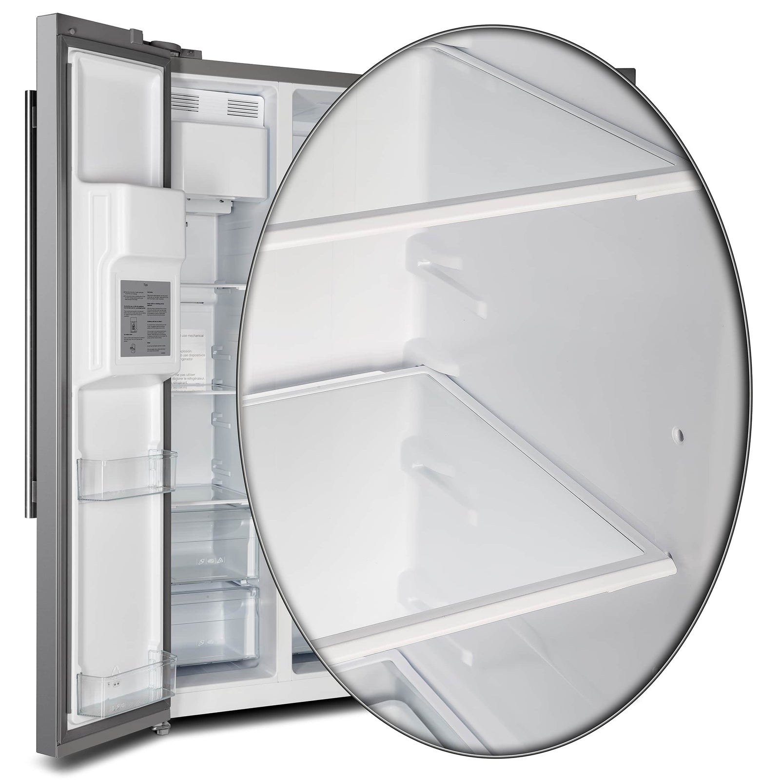 FORNO - 36-Inch Built-In Side by Side French Door Refrigerator with Decorative Grill in Stainless Steel FORNO - 36-Inch Built-In Side by Side French Door Refrigerator with Decorative Grill in Stainless Steel