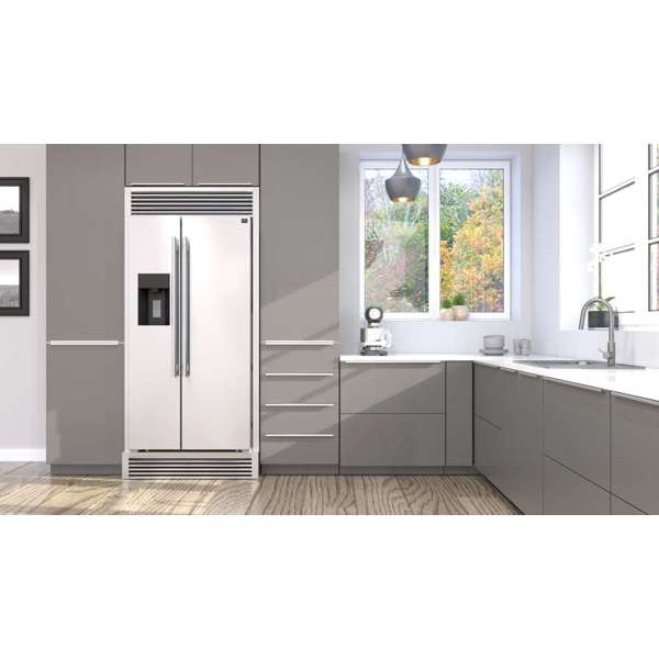 FORNO - Forno Salerno 36" Built-in Stainless-Steel Refrigerator 20 cu. ft with Modern Decorative Grill - 40 "es Wide | FFRBI1844-40MG FORNO - Forno Salerno 36" Built-in Stainless-Steel Refrigerator 20 cu. ft with Modern Decorative Grill - 40 "es Wide | FFRBI1844-40MG