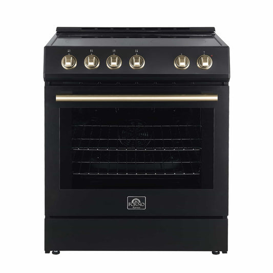 FORNO - Leonardo Espresso 30-Inch Electric Range with 5.0 cu. Ft. Electric Oven - Black