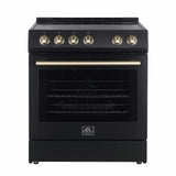 FORNO - Leonardo Espresso 30-Inch Electric Range with 5.0 cu. Ft. Electric Oven - Black FORNO - Leonardo Espresso 30-Inch Electric Range with 5.0 cu. Ft. Electric Oven - Black