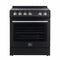 FORNO - Leonardo Espresso 30-Inch Electric Range with 5.0 cu. Ft. Electric Oven - Black