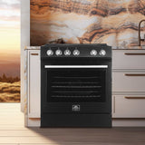 FORNO - Leonardo Espresso 30-Inch Electric Range with 5.0 cu. Ft. Electric Oven - Black FORNO - Leonardo Espresso 30-Inch Electric Range with 5.0 cu. Ft. Electric Oven - Black