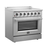 FORNO - Galiano 36-Inch Electric Range with Convection Oven in Stainless Steel FORNO - Galiano 36-Inch Electric Range with Convection Oven in Stainless Steel