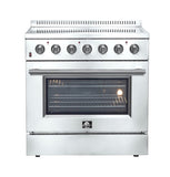 FORNO - Galiano 36-Inch Electric Range with Convection Oven in Stainless Steel FORNO - Galiano 36-Inch Electric Range with Convection Oven in Stainless Steel