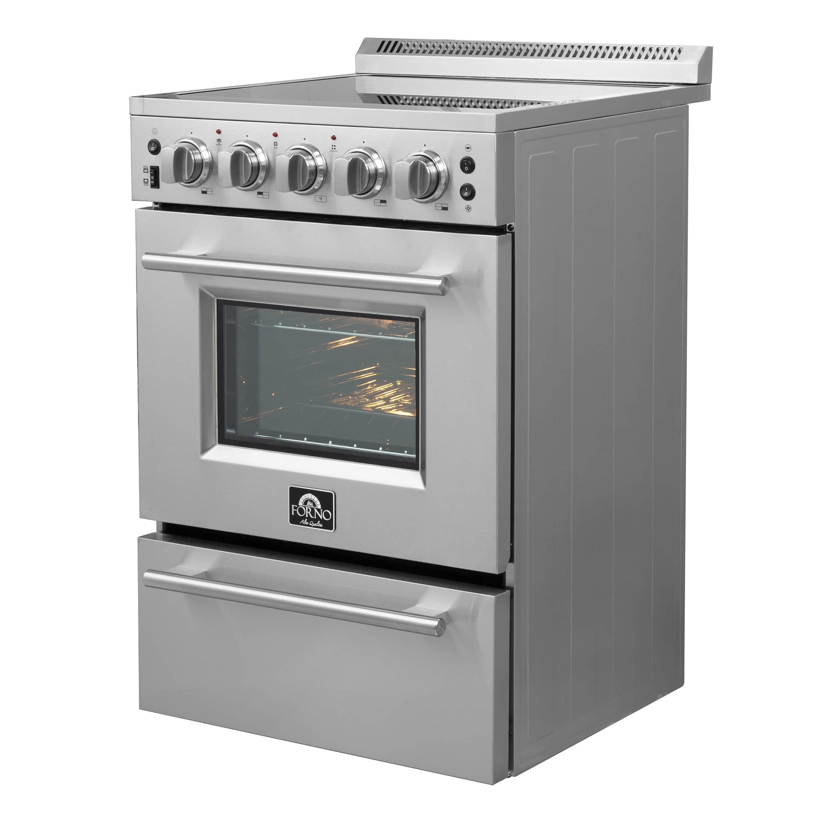 FORNO - 24-Inch Pro-Style Electric Range with 4 Burners in Stainless Steel FORNO - 24-Inch Pro-Style Electric Range with 4 Burners in Stainless Steel