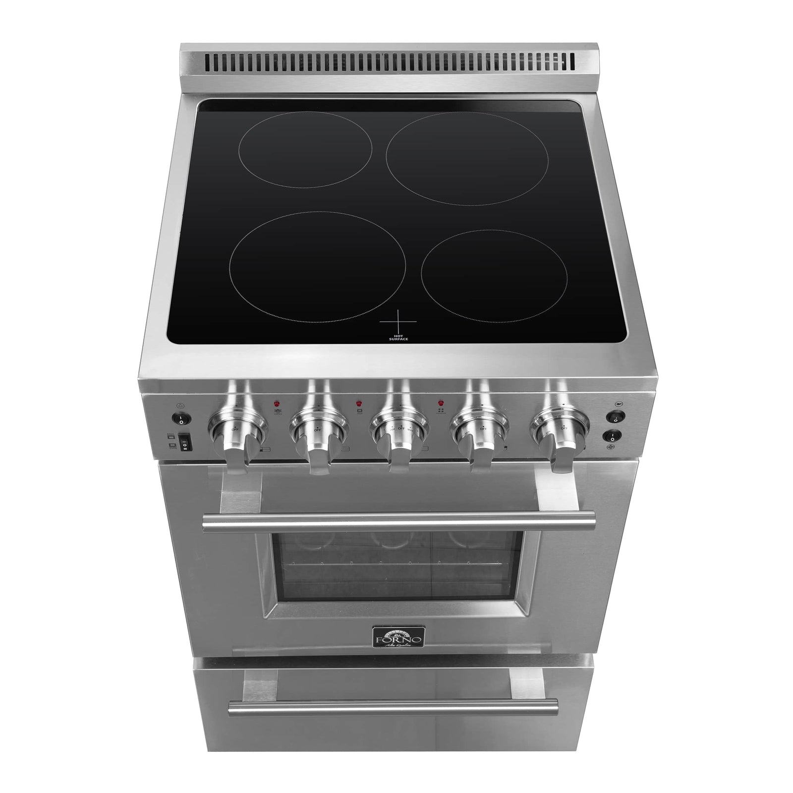 FORNO - 24-Inch Pro-Style Electric Range with 4 Burners in Stainless Steel FORNO - 24-Inch Pro-Style Electric Range with 4 Burners in Stainless Steel