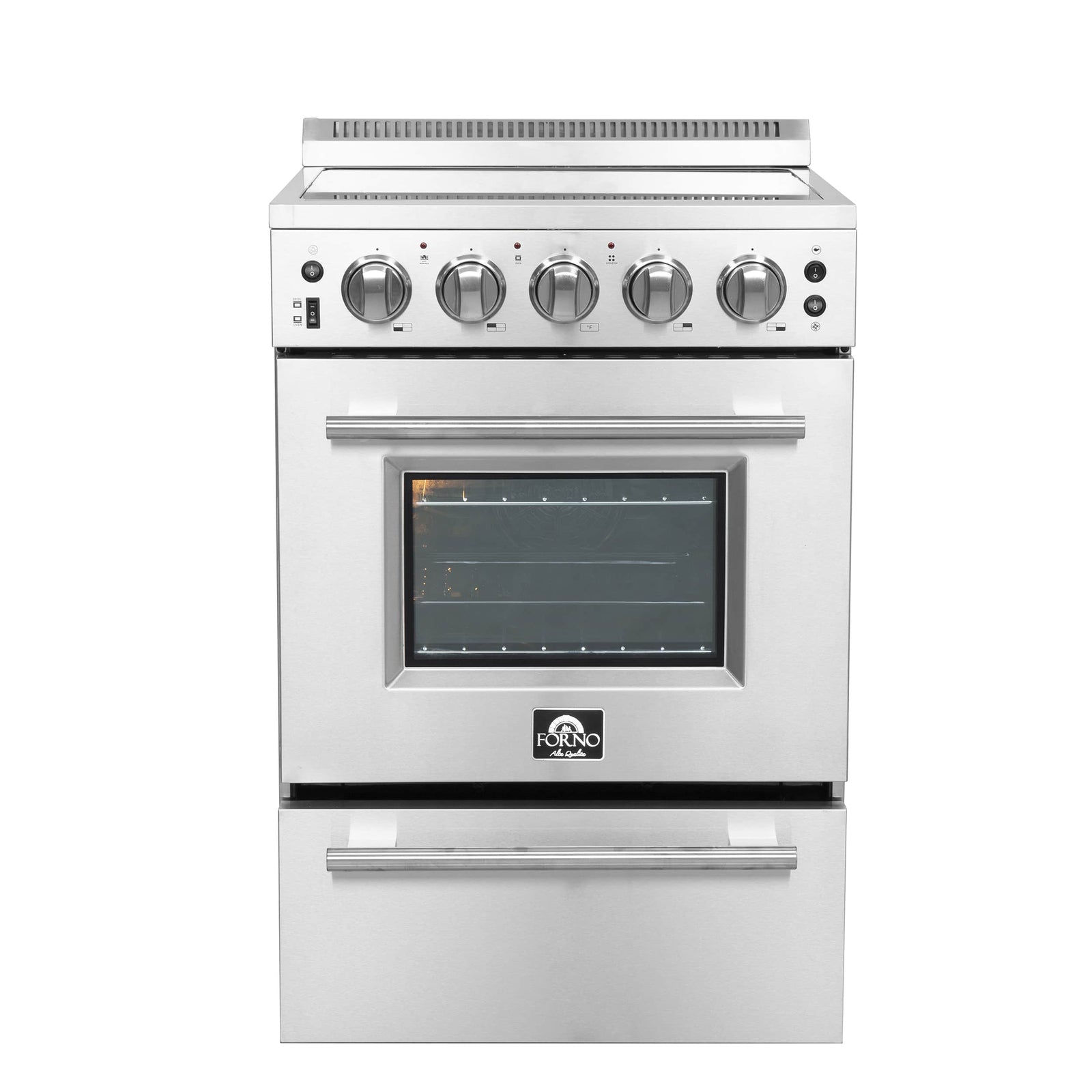 FORNO - 24-Inch Pro-Style Electric Range with 4 Burners in Stainless Steel FORNO - 24-Inch Pro-Style Electric Range with 4 Burners in Stainless Steel