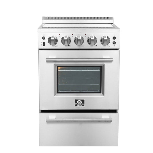 FORNO - 24-Inch Pro-Style Electric Range with 4 Burners in Stainless Steel