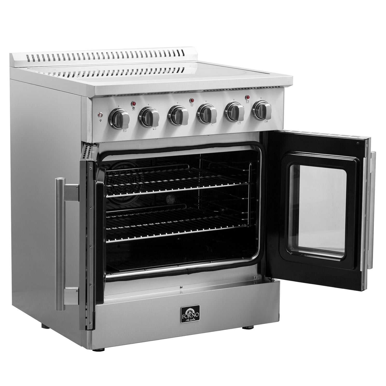 FORNO - Galiano 30-Inch French Door Electric Range with Convection Oven in Stainless Steel FORNO - Galiano 30-Inch French Door Electric Range with Convection Oven in Stainless Steel