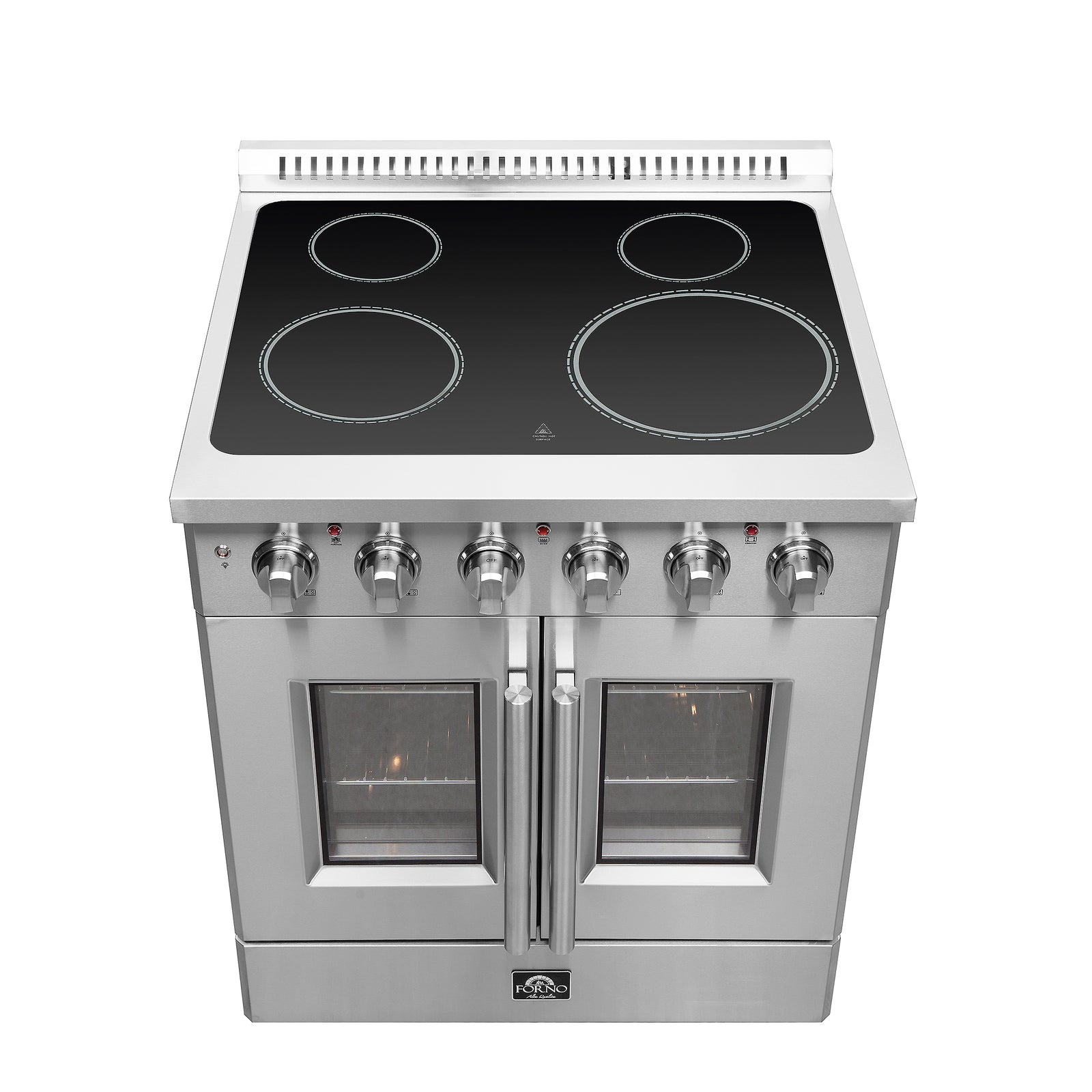 FORNO - Galiano 30-Inch French Door Electric Range with Convection Oven in Stainless Steel FORNO - Galiano 30-Inch French Door Electric Range with Convection Oven in Stainless Steel