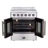 FORNO - Galiano 30-Inch French Door Electric Range with Convection Oven in Stainless Steel FORNO - Galiano 30-Inch French Door Electric Range with Convection Oven in Stainless Steel
